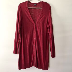 Torrid Long Cardigan Button Front Long Sleeve Red Knit Size 3X